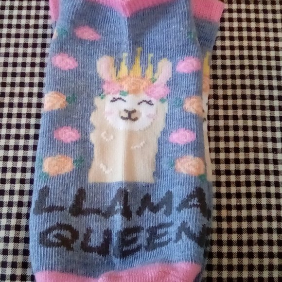 Sweet Llama Queen Socks by K. Bell - Picture 1 of 1